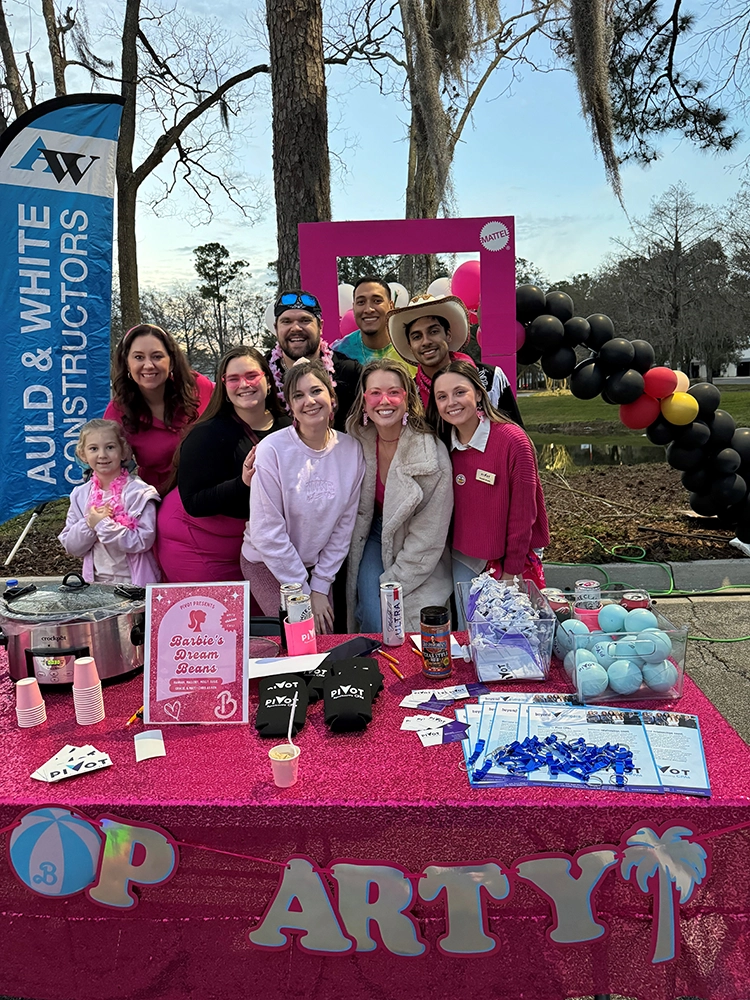 Barbie themed sponsor booth